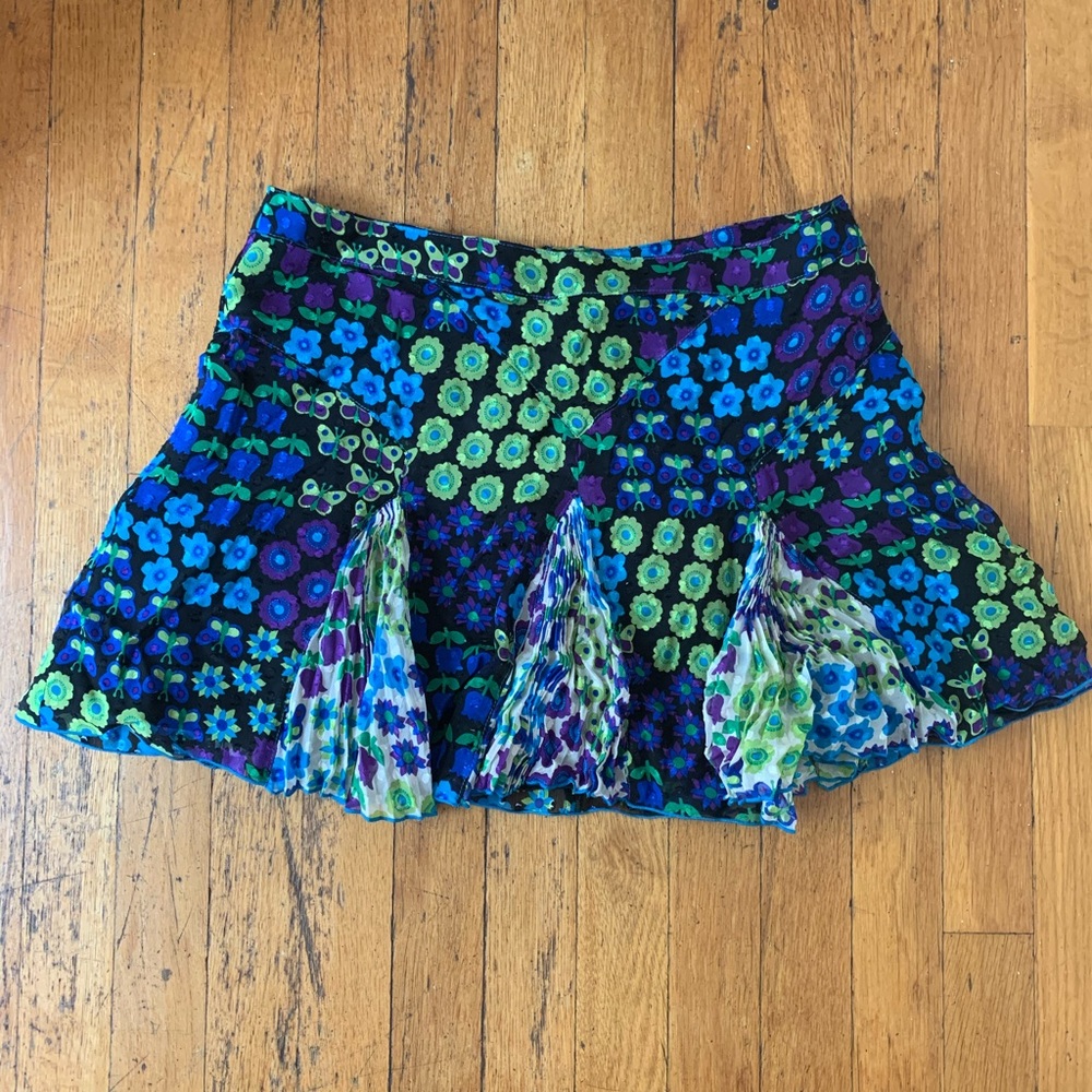 Anna Sui Silk Mini Skirt